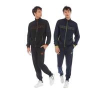 Umbro tuta uomo full zip in cotone calibrata taglie forti art. 30166 (60, nero)