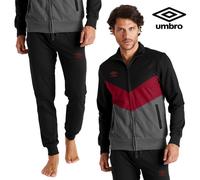 UMBRO - TUTA UOMO INVERNALE LUNGA APERTA CON ZIP - PILE - 10331 NERO
