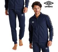 UMBRO - TUTA UOMO SPORTIVA LUNGA APERTA CON ZIP - COTONE - 30039 BLU
