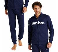 UMBRO - TUTA UOMO SPORTIVA LUNGA APERTA CON ZIP - COTONE - 30089 BLU
