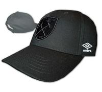 Umbro West Ham United Nera 3D Cappello WHUFC Basecap Hammers Fan Cappello