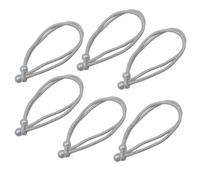 UMCHU 6 pezzi intrecciati cinghia corda cravatta della tenda, perline Tiebacks tenda 40cm, per il soggiorno, camera da letto, caffè (Grigio argento)