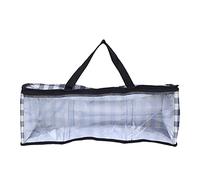 UMDHAIYI Borsa portaoggetti Borsa portaoggetti antipolvere in pellicola di PVC trasparente di grande capacità per riporre in campeggio il dormitorio universitario in viaggio (Plaid blu)