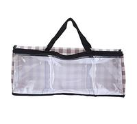 UMDHAIYI Borsa portaoggetti Borsa portaoggetti antipolvere in pellicola di PVC trasparente di grande capacità per riporre in campeggio il dormitorio universitario in viaggio (Griglia del caffè)