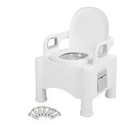 UMDHAIYI Comodino da Comodino Sollevabile per Adulti, Donne Incinte e Anziani, Toilette per Mobilità Portatile, Materiale PP Premium, Design Semplice ed Elegante (Bianca)