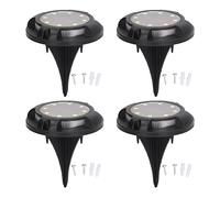 UMDHAIYI Luci solari da terra, per giardini, prati, passerelle, accensione/spegnimento automatico, illuminazione 8-10 ore, impermeabile IP65, 12 LED, bianco caldo, installazione (8 luci luce calda e