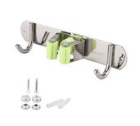 UMDHAIYI Strumento per organizzare la toilette del bagno con supporto a parete per scopa e scopa in acciaio inossidabile (Detrazione 2+1)