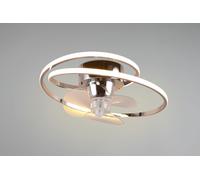UMEA PLAFONIERA LED 38W 4400lm, 2700 - 6500K CON VENTILATORE A SPIRALE CROMATA CON VENTOLA ROTEANTE E FUNZIONE INVERSIONE ROTAZIONE CON TELECOMANDO MULTIFUNZIONE REGOLAZIONE INTENSITA' E TIMER D.50CM