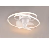 UMEA PLAFONIERA LED CON VENTILATORE A SPIRALE BIANCA CON VENTOLA ROTEANTE E FUNZIONE INVERSIONE ROTAZIONE CON TELECOMANDO MULTIFUNZIONE REGOLAZIONE INTENSITA' E TIMER D.50CM