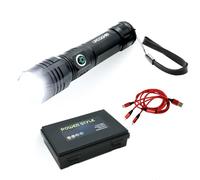 UMEGGHIO Torcia Led Potente Professionale Ricaricabile, Torce in Alluminio ad Alta Potenza con 5 Modalità di Luce, Zoom, 2000 Lumen, 500 Metri di Distanza, Luce Tattica Militare con Cavo Usb