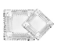 Umeied, 2 posacenere in vetro per sigari e sigarette, grande e piccolo, quadrato vintage