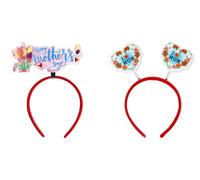 UMePet Pack of 2 Festive Headband for Mother's Day, Mother's Day Party Headband, Happy Mothers Day Hairband Birthday Headband