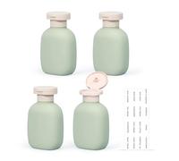 UMETASS Bottiglia da viaggio con chiusura a scatto - Bottiglie da spremitura a prova di perdite e ricaricabili per shampoo, balsamo, creme, ecc. | Utensile da viaggio leggero in plastica (verde, 100
