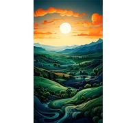 Umfarvt 5D Alba sulle montagne Diamond Painting Kits for Adults,Diamond Art Painting Kit Completo,DIY Square Pittura Di Diamanti Strass Ricamo A Punto Croce Art Craft per Decorazioni Casa +100x210cm