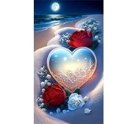 Umfarvt 5D Amore Rosa Rossa Diamond Painting Kits for Adults,Diamond Art Painting Kit Completo,DIY Round Pittura Di Diamanti Strass Ricamo A Punto Croce Art Craft per Decorazioni Casa +100x210cm