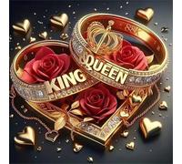 Umfarvt 5D Anello d'oro Diamond Painting Kit Completo,diamond painting per Adulti,DIY Round Diamond Art Strass Ricamo a Punto Croce Pittura Diamante Decorazione per della Parete 20x20cm