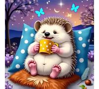 Umfarvt 5D Animal Hedgehog Diamond Painting Kits for Adults Kids,DIY Round Full Drill diamond art painting kits,Canvas Embroidery Diamond Art Craft for Home Wall Decor 20x20cm