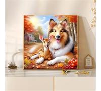 Umfarvt 5D Animals Dogs Diamond Painting Kits for Adults Kids,DIY Square Full Drill diamond art painting kits,Canvas Embroidery Diamond Art Craft for Home Wall Decor 40x40cm