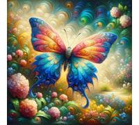 Umfarvt 5D Beautiful Butterfly Diamond Painting Kits for Adults Kids,DIY Square Full Drill diamond art painting kits,Canvas Embroidery Diamond Art Craft for Home Wall Decor 80x80cm