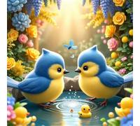 Umfarvt 5D Birds Garden Diamond Painting Kits for Adults Kids,DIY Round Full Drill diamond art painting kits,Canvas Embroidery Diamond Art Craft for Home Wall Decor 30x30cm