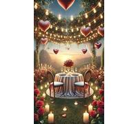 Umfarvt 5D Candela Love Rose Diamond Painting Kits for Adults,Diamond Art Painting Kit Completo,DIY Round Pittura Di Diamanti Strass Ricamo A Punto Croce Art Craft per Decorazioni Casa +90x190cm