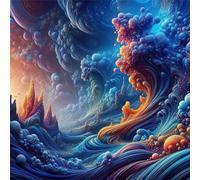 Umfarvt 5D Cirrus Clouds Diamond Painting Kits for Adults Kids,DIY Square Full Drill diamond art painting kits,Canvas Embroidery Diamond Art Craft for Home Wall Decor 80x80cm