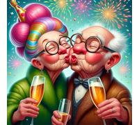 Umfarvt 5D Coppia che si bacia Diamond Painting Kit Completo,diamond painting per Adulti,DIY Round Diamond Art Strass Ricamo a Punto Croce Pittura Diamante Decorazione per della Parete 70x70cm