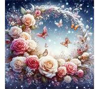 Umfarvt 5D Corona di rose Diamond Painting Kit Completo,diamond painting per Adulti,DIY Square Diamond Art Strass Ricamo a Punto Croce Pittura Diamante Decorazione per della Parete 70x70cm