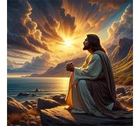 Umfarvt 5D Credente nel sole Diamond Painting,diamond Art painting Kit Completo per Adulti Bambini,DIY Round Pieno di Cristallo Pittura Con Numeri Ricamo Craft per Casa Decor Regalo 80x80cm