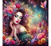 Umfarvt 5D Dea dei fiori Diamond Painting,diamond Art painting Kit Completo per Adulti Bambini,DIY Square Pieno di Cristallo Pittura Con Numeri Ricamo Craft per Casa Decor Regalo 20x20cm