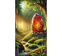Umfarvt 5D Diamond Art Painting,Jungle River Diamond Painting Kits for Adults,DIY Round Full Drill Canvas Embroidery Cross Stitch,Diamond Arts Crafts Painting Pictures for Home Wall Decor 70x150cm
