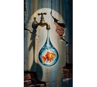 Umfarvt 5D Diamond Art Painting,Koi Diamond Painting Kits for Adults,DIY Square Full Drill Canvas Embroidery Cross Stitch,Diamond Arts Crafts Painting Pictures for Home Wall Decor 100x210cm