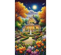 Umfarvt 5D Diamond Art Painting,Loft Garden Tree Diamond Painting Kits for Adults,DIY Round Full Drill Canvas Embroidery Cross Stitch,Diamond Arts Crafts Painting Pictures for Home Wall Decor 40x90cm