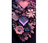 Umfarvt 5D Diamond Art Painting,Love Flowers Diamond Painting Kits for Adults,DIY Square Full Drill Canvas Embroidery Cross Stitch,Diamond Arts Crafts Painting Pictures for Home Wall Decor 60x130cm
