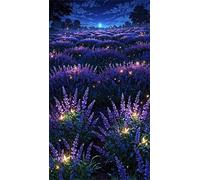 Umfarvt 5D Diamond Painting Kit Completo,Campi di lavanda Diamond Painting per Adulti,DIY Square Diamond Art Strass Ricamo a Punto Croce Pittura Diamante per Decorazione Parete 40x90cm