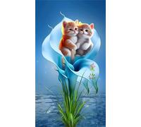 Umfarvt 5D Diamond Painting Kit Completo,Gatto Iris Diamond Painting per Adulti,DIY Square Diamond Art Strass Ricamo a Punto Croce Pittura Diamante per Decorazione Parete 60x130cm