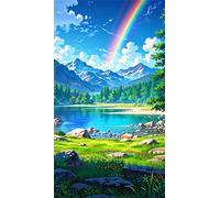 Umfarvt 5D Diamond Painting Kit Completo,Montagne Fiumi Piante Diamond Painting per Adulti,DIY Square Diamond Art Strass Ricamo a Punto Croce Pittura Diamante per Decorazione Parete 60x130cm