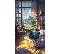 Umfarvt 5D Diamond Painting Kit Completo,Paesaggio della casa Diamond Painting per Adulti,DIY Round Diamond Art Strass Ricamo a Punto Croce Pittura Diamante per Decorazione Parete 60x130cm