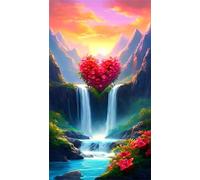 Umfarvt 5D Diamond Painting Kit Completo,Tramonto dell'Orbe dell'Amore Diamond Painting per Adulti,DIY Round Diamond Art Strass Ricamo a Punto Croce Pittura Diamante per Decorazione Parete 70x150cm