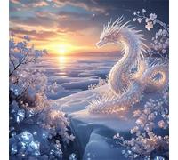 Umfarvt 5D Drago glaciale Diamond Painting Kit Completo,diamond painting per Adulti,DIY Square Diamond Art Strass Ricamo a Punto Croce Pittura Diamante Decorazione per della Parete 20x20cm