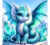 Umfarvt 5D Drago verde Diamond Painting Kit Completo,diamond painting per Adulti,DIY Square Diamond Art Strass Ricamo a Punto Croce Pittura Diamante Decorazione per della Parete 60x60cm