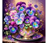 Umfarvt 5D Elegante fiore Diamond Painting Kit Completo,diamond painting per Adulti,DIY Square Diamond Art Strass Ricamo a Punto Croce Pittura Diamante Decorazione per della Parete 70x70cm