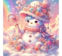 Umfarvt 5D Fantasy Snowman Diamond Painting Kits for Adults Kids,DIY Round Full Drill diamond art painting kits,Canvas Embroidery Diamond Art Craft for Home Wall Decor 40x40cm