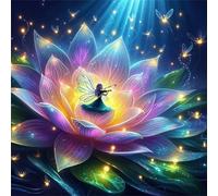 Umfarvt 5D Firefly Flower Fairy Diamond Painting Kits for Adults Kids,DIY Round Full Drill diamond art painting kits,Canvas Embroidery Diamond Art Craft for Home Wall Decor 40x40cm