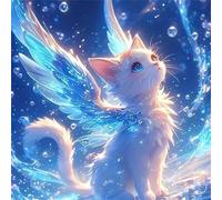 Umfarvt 5D Gatto magico anime Diamond Painting,diamond Art painting Kit Completo per Adulti Bambini,DIY Round Pieno di Cristallo Pittura Con Numeri Ricamo Craft per Casa Decor Regalo 50x50cm