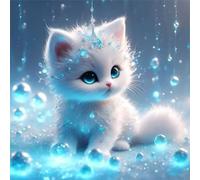 Umfarvt 5D Gatto soffice Diamond Painting Kit Completo,diamond painting per Adulti,DIY Round Diamond Art Strass Ricamo a Punto Croce Pittura Diamante Decorazione per della Parete 80x80cm