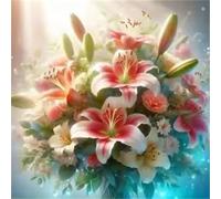 Umfarvt 5D Giglio luce del sole Diamond Painting Kit Completo,diamond painting per Adulti,DIY Square Diamond Art Strass Ricamo a Punto Croce Pittura Diamante Decorazione per della Parete 40x40cm