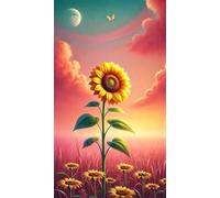 Umfarvt 5D Girasole Lunare Diamond Painting Kits for Adults,Diamond Art Painting Kit Completo,DIY Square Pittura Di Diamanti Strass Ricamo A Punto Croce Art Craft per Decorazioni Casa +60x130cm