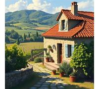 Umfarvt 5D Houses Hillside Diamond Painting Kits for Adults Kids,DIY Square Full Drill diamond art painting kits,Canvas Embroidery Diamond Art Craft for Home Wall Decor 50x50cm