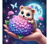 Umfarvt 5D Hydrangea Hedgehog Diamond Painting Kits for Adults Kids,DIY Square Full Drill diamond art painting kits,Canvas Embroidery Diamond Art Craft for Home Wall Decor 30x30cm